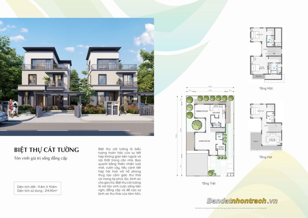 Thiết kế biệt thự cát tường dự án SwanPark Nhơn Trạch