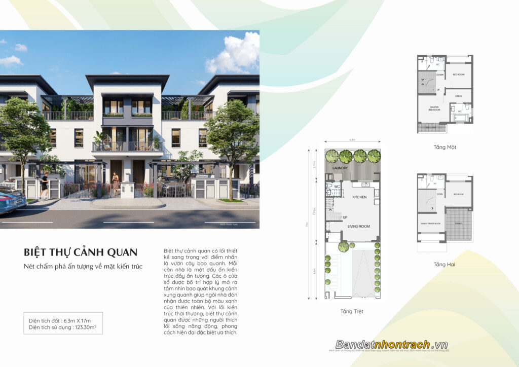 Thiết kế biệt thự cảnh quan dự án SwanPark Nhơn Trạch