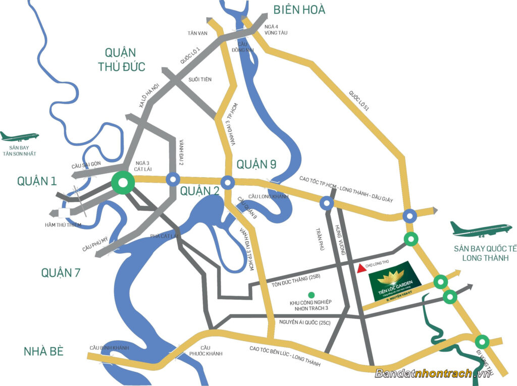 Dự Án Tiến Lộc Garden Nhơn Trạch 2 Vị trí dự án Tiến Lộc Garden Nhơn Trạch