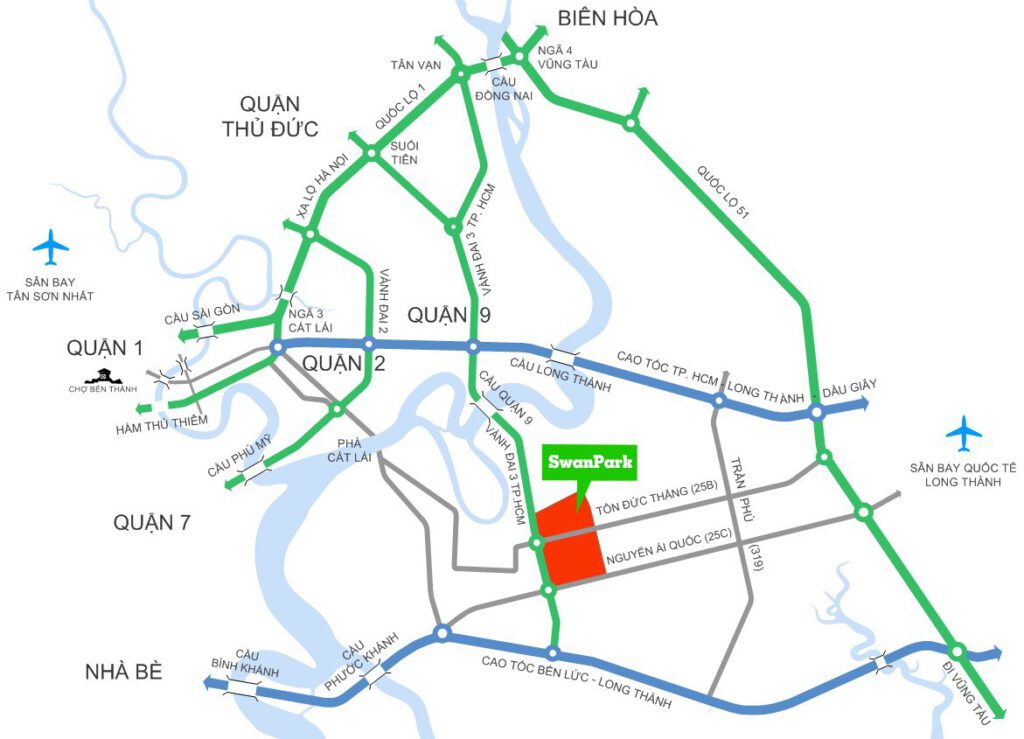 Vị trí dự án SwanPark Nhơn Trạch